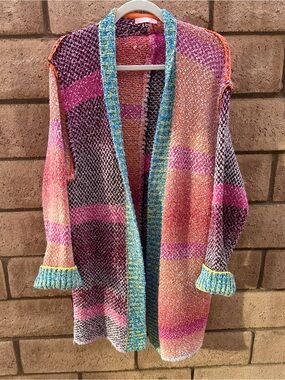 Room 34 Multicolor Knit Open-Front Women's Sweater Cardigan